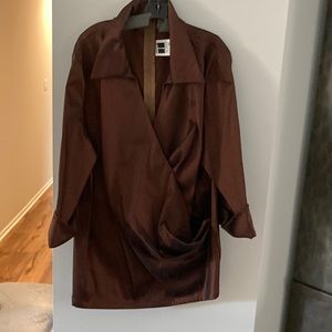 Brown Rayon evening top 3x